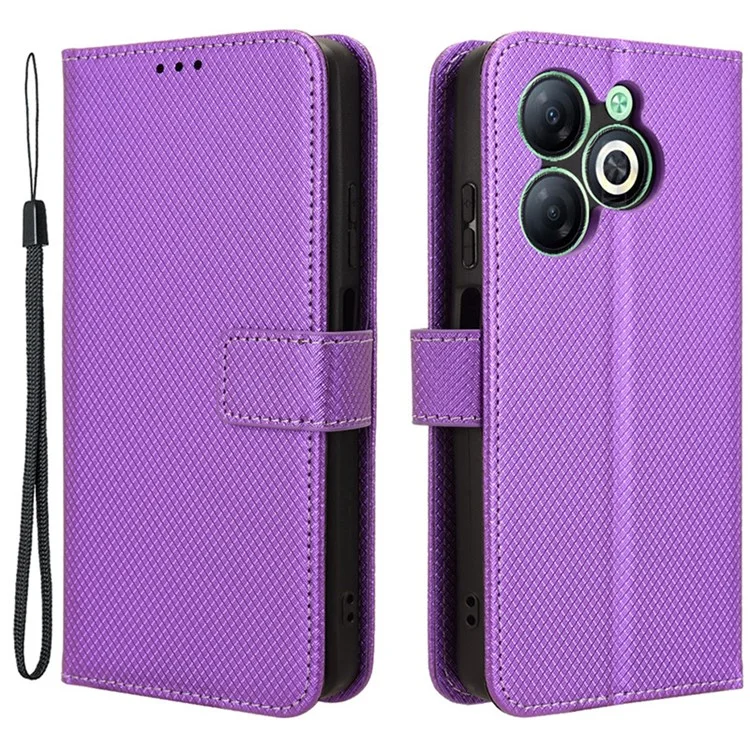 For Infinix Smart 8 4G X6525 / Smart 8 HD 4G Phone Case PU Leather Wallet Magnetic Cell Phone Cover - Purple