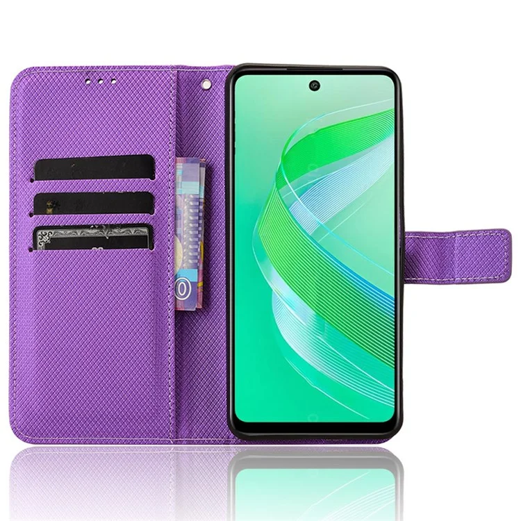 For Infinix Smart 8 4G X6525 / Smart 8 HD 4G Phone Case PU Leather Wallet Magnetic Cell Phone Cover - Purple