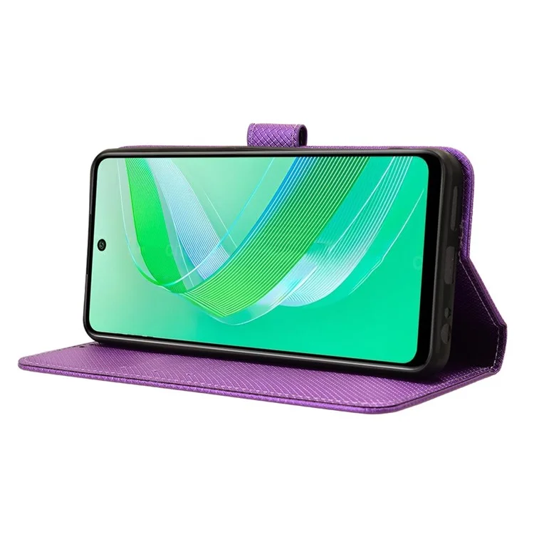 For Infinix Smart 8 4G X6525 / Smart 8 HD 4G Phone Case PU Leather Wallet Magnetic Cell Phone Cover - Purple