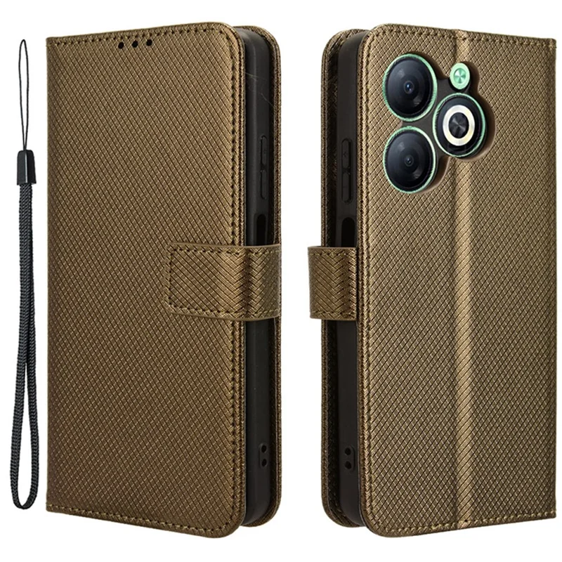 For Infinix Smart 8 4G X6525 / Smart 8 HD 4G Phone Case PU Leather Wallet Magnetic Cell Phone Cover - Brown