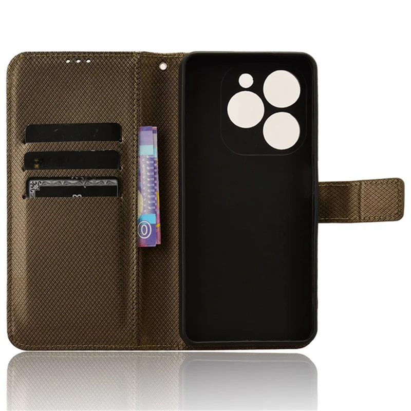 For Infinix Smart 8 4G X6525 / Smart 8 HD 4G Phone Case PU Leather Wallet Magnetic Cell Phone Cover - Brown