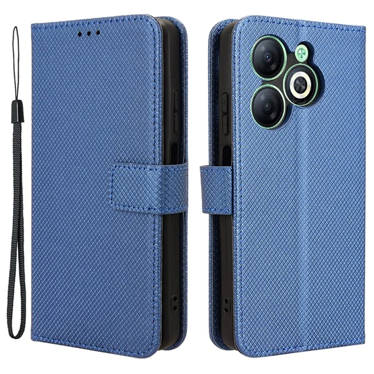 For Infinix Smart 8 4G X6525 / Smart 8 HD 4G Phone Case PU Leather Wallet Magnetic Cell Phone Cover - Blue