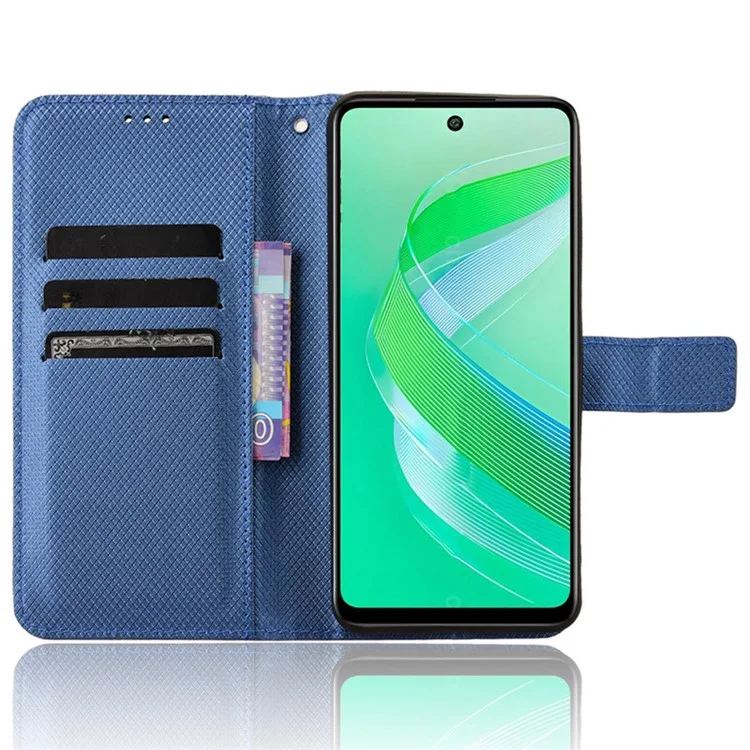 For Infinix Smart 8 4G X6525 / Smart 8 HD 4G Phone Case PU Leather Wallet Magnetic Cell Phone Cover - Blue