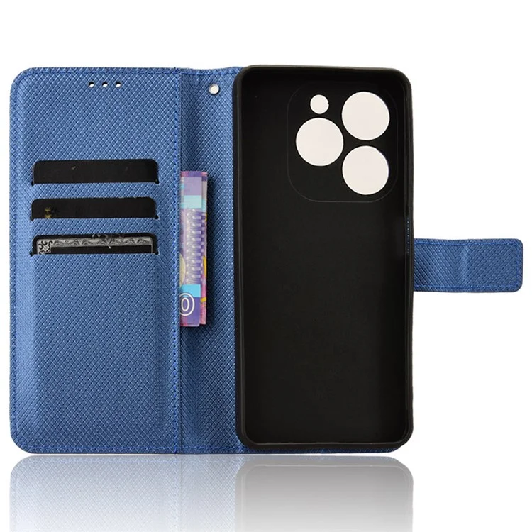 For Infinix Smart 8 4G X6525 / Smart 8 HD 4G Phone Case PU Leather Wallet Magnetic Cell Phone Cover - Blue