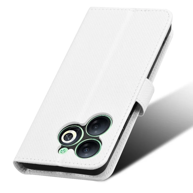 For Infinix Smart 8 4G X6525 / Smart 8 HD 4G Phone Case PU Leather Wallet Magnetic Cell Phone Cover - White