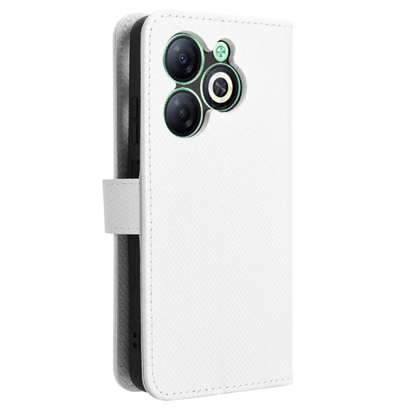 For Infinix Smart 8 4G X6525 / Smart 8 HD 4G Phone Case PU Leather Wallet Magnetic Cell Phone Cover - White