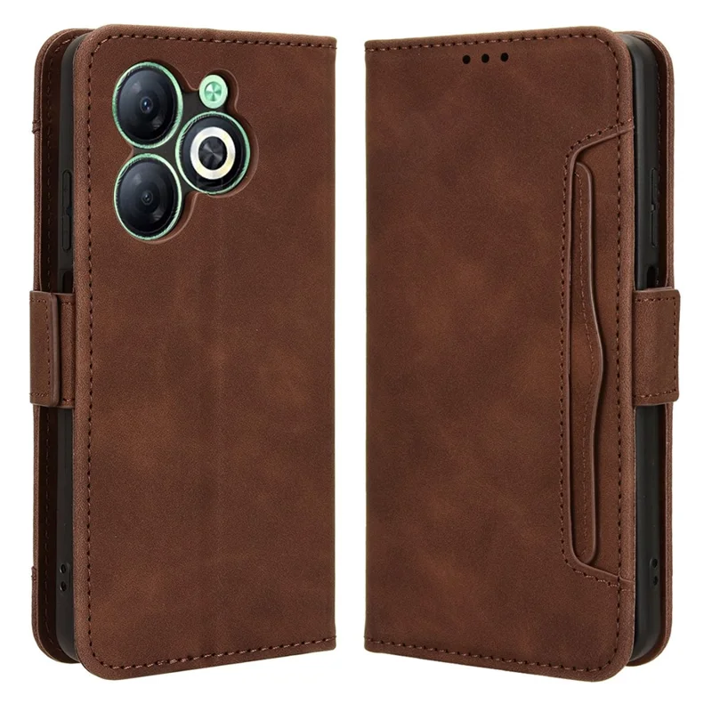 Coque pour Infinix Smart 8 4G X6525 / Smart 8 HD 4G, protection antichoc avec plusieurs fentes pour cartes, housse de protection - Marron