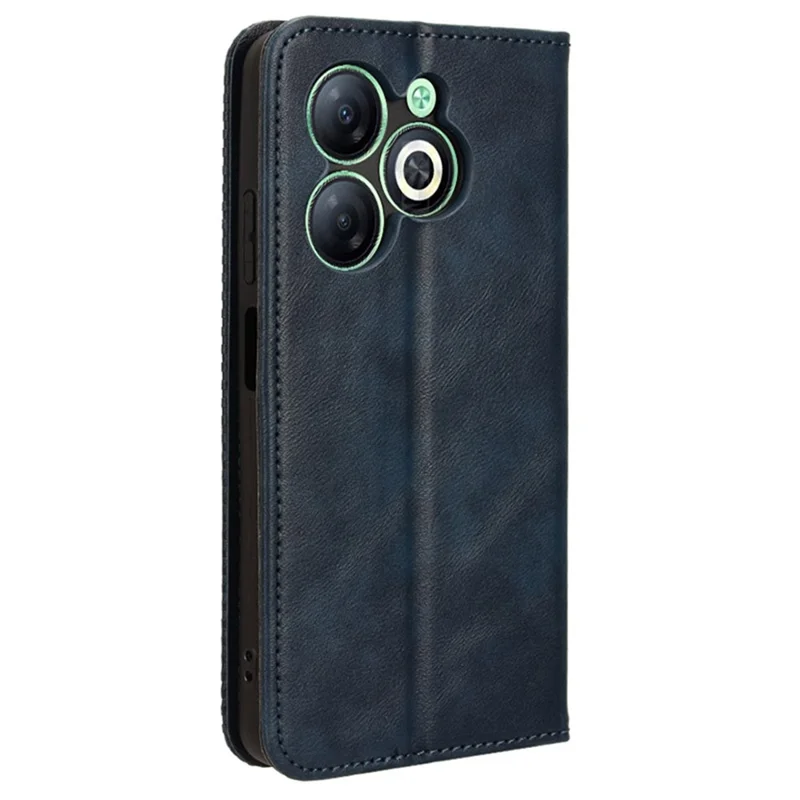 For Infinix Smart 8 4G X6525 / Smart 8 HD 4G Retro PU Leather Phone Case Wallet Stand Cover - Blue