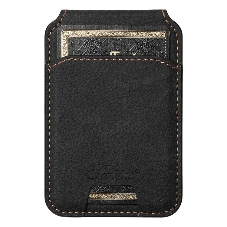 SUTENI H16 For iPhone 13 Pro Max 6.7 inch Magnetic Cases PU+TPU Card Holder Phone Cover Compatible with MagSafe - Black