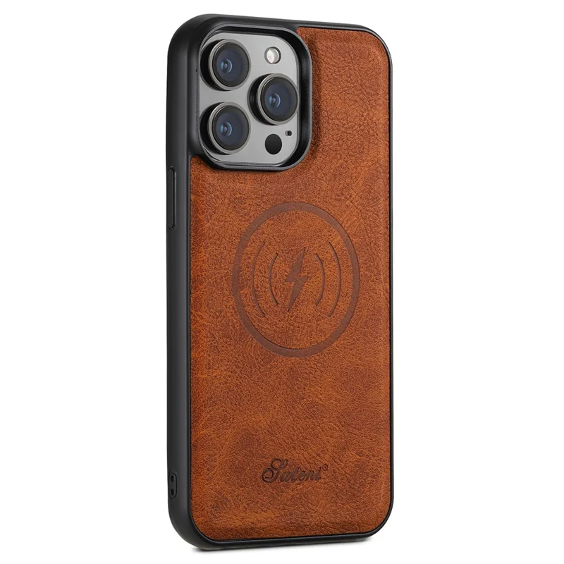 SUTENI H16 For iPhone 13 Pro 6.1 inch Cell Phone Cases Magnetic PU Leather Kickstand Protective Shell - Khaki