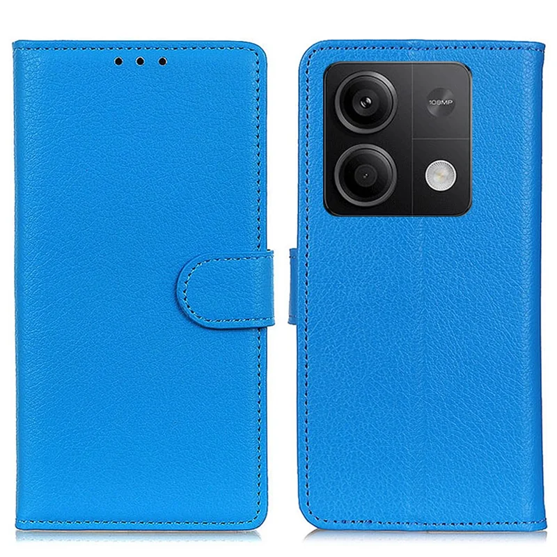 Pour Xiaomi Redmi Note 13 5G / 13 5G (Chine) Étui en cuir PU à texture de litchi Flip Wallet Phone Protector - Bleu