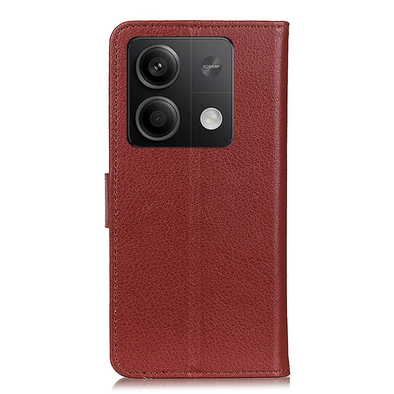 Für Xiaomi Redmi Note 13 5G / 13 5G (China) Hülle PU-Leder Litchi-Textur Flip Wallet Phone Protector - Braun