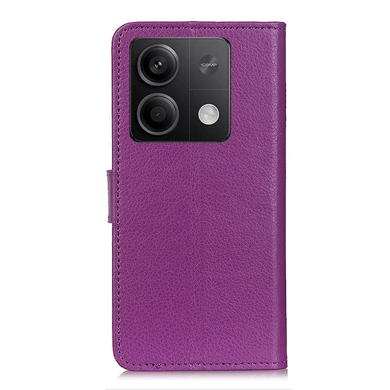 For Xiaomi Redmi Note 13 5G / 13 5G (China) Case PU Leather Litchi Texture Flip Wallet Phone Protector - Purple