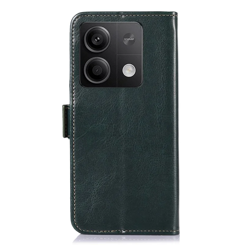 ABEEL For Xiaomi Redmi Note 13 5G / 13 5G (China) Cell Phone Cases Wallet Crazy Horse Texture Leather Shell - Green