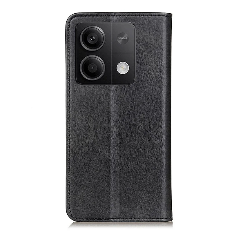 Pour Xiaomi Redmi Note 13 5G / 13 5G (Chine) Étui de téléphone magnétique en cuir fendu avec texture de cuir de vache - Noir