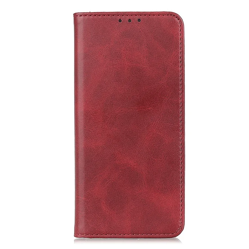 For Xiaomi Redmi Note 13 5G / 13 5G (China) Magnetic Phone Case Split Leather Cowhide Texture Wallet Cover - Red