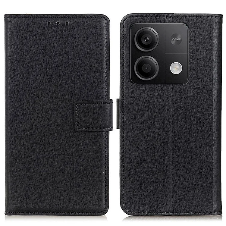 For Xiaomi Redmi Note 13 5G / 13 5G (China) Case Anti-Scratch PU Leather Drop-Proof Cell Phone Cover Wallet - Black