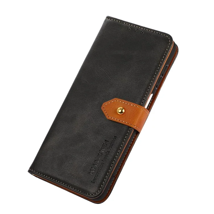KHAZNEH For Xiaomi Redmi Note 13 5G / 13 5G (China) Phone Case PU Leather Wallet Stand Phone Cover Shell - Black
