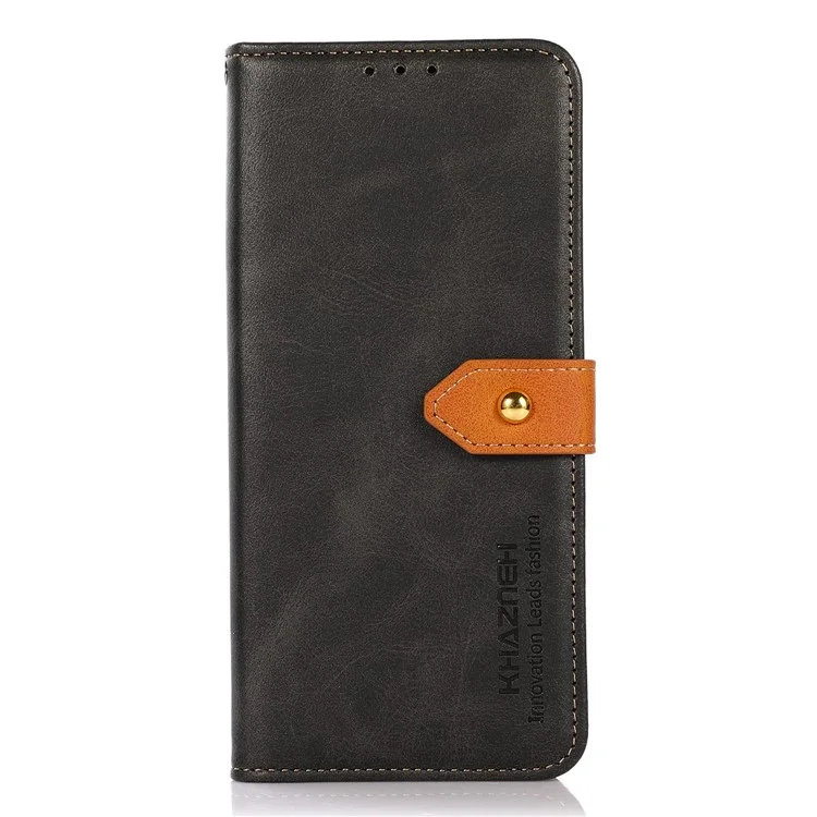 KHAZNEH For Xiaomi Redmi Note 13 5G / 13 5G (China) Phone Case PU Leather Wallet Stand Phone Cover Shell - Black