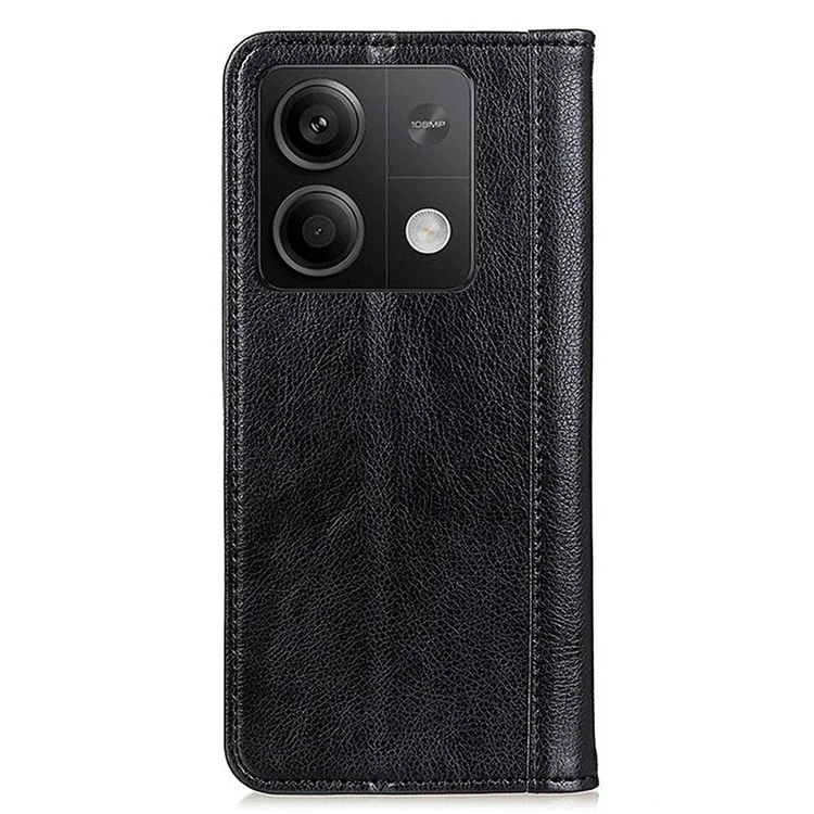 For Xiaomi Redmi Note 13 5G / 13 5G (China) Case Stand Split Leather Magnetic Cell Phone Cover - Black