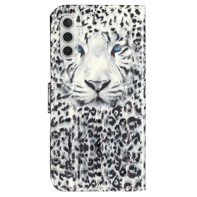 For Samsung Galaxy A35 5G Case 3D Pattern Print Leather Wallet Cellphone Cover - Leopard