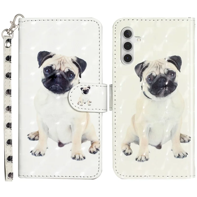For Samsung Galaxy A35 5G Case 3D Pattern Print Leather Wallet Cellphone Cover - Dog