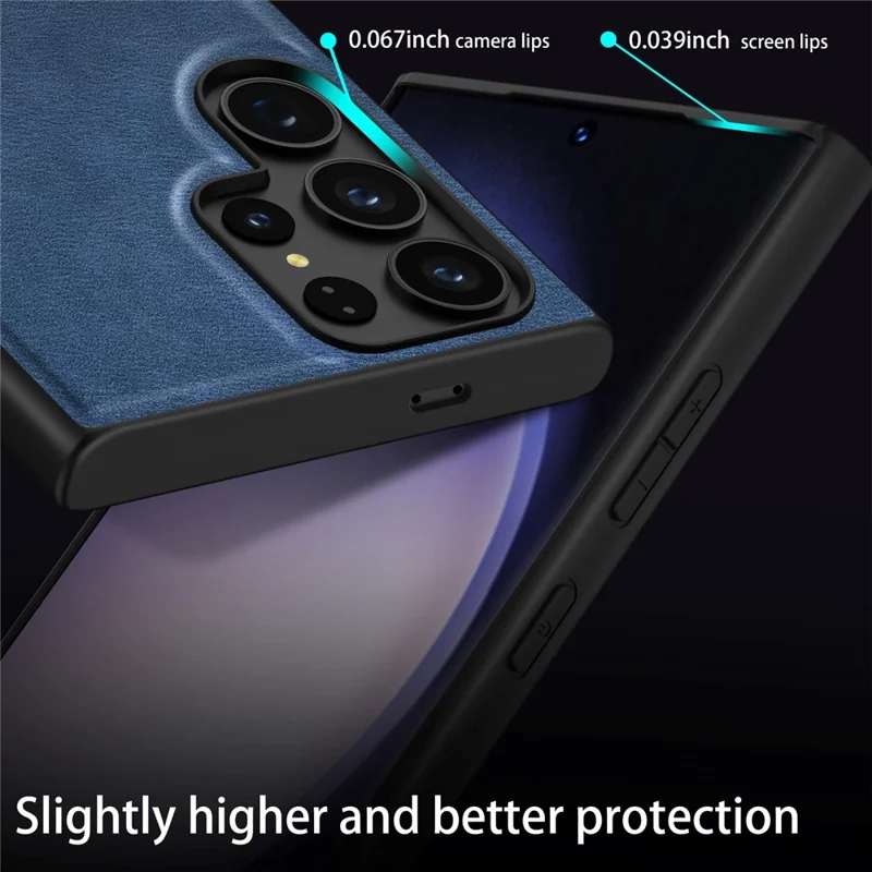 For Samsung Galaxy S24 Ultra Case PU Leather+TPU+PC Phone Cover Retro Cell Phone Shell - Brown