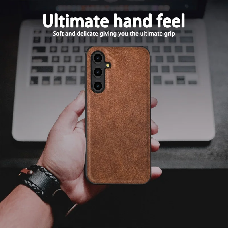 Anti-scratch Phone Case for Samsung Galaxy A15 5G PU Leather+TPU+PC Phone Cover - Brown