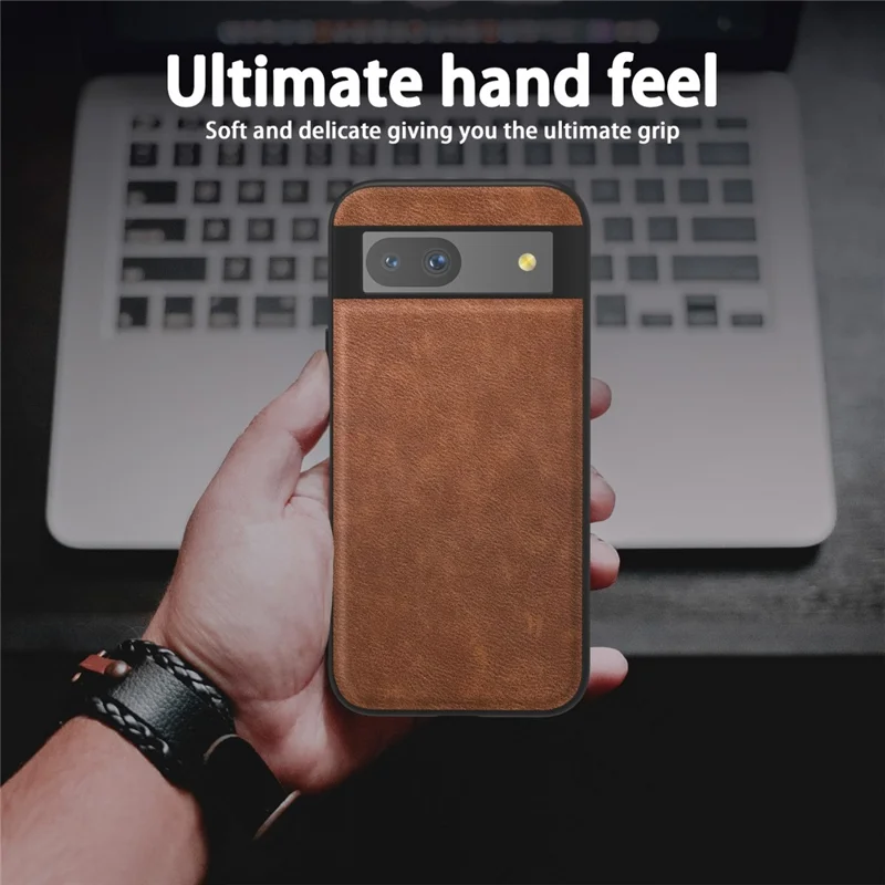 For Google Pixel 8a Retro Phone Case PU Leather+TPU+PC Cell Phone Cover - Brown