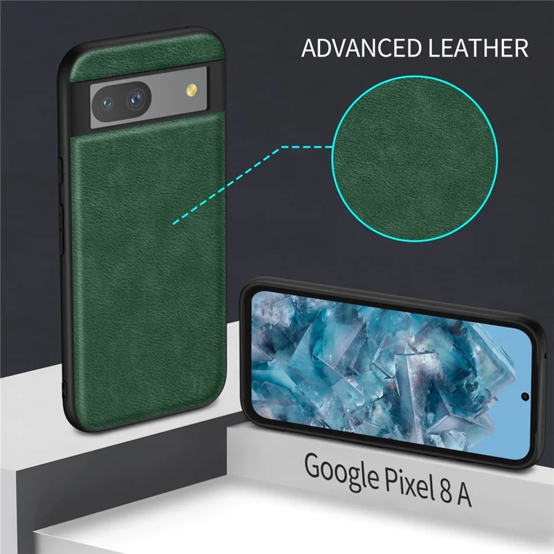 For Google Pixel 8a Retro Phone Case PU Leather+TPU+PC Cell Phone Cover - Brown