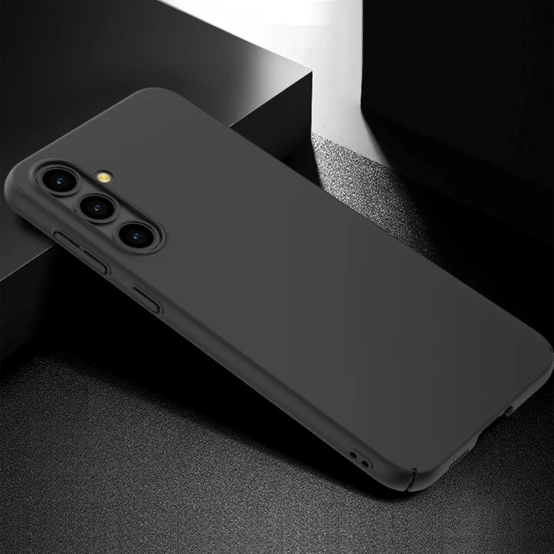 Para Samsung Galaxy S24+ Hard PC Phone Case Solid Color Cell Phone Cover Shell - Preto