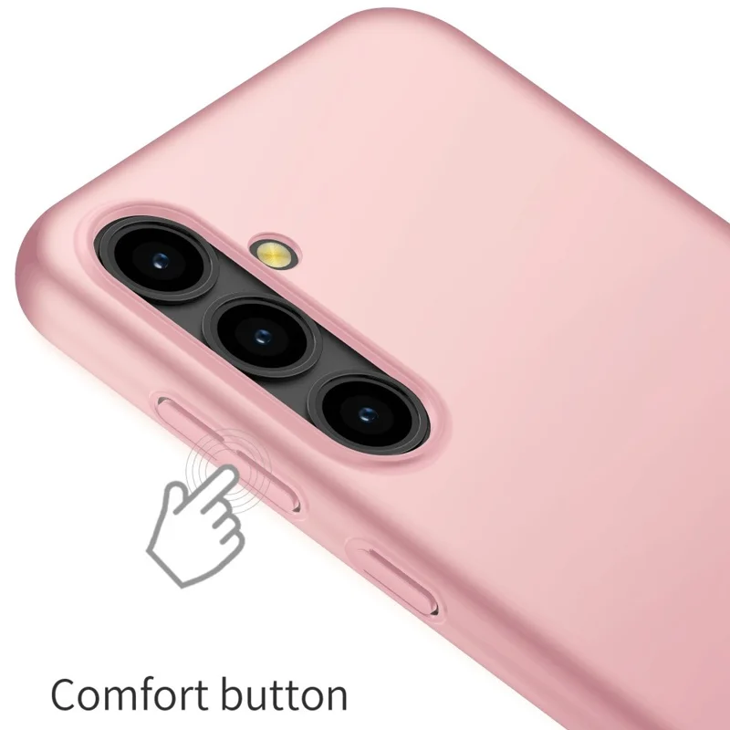 For Samsung Galaxy S24+ Hard PC Phone Case Solid Color Cell Phone Cover Shell - Rose Gold