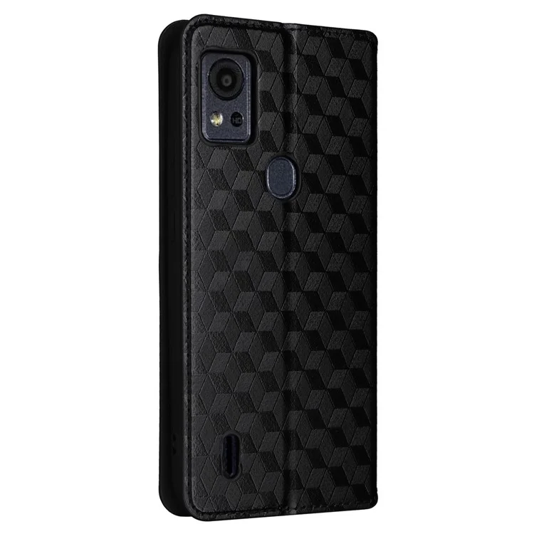For Cricket Icon 5 / AT&T Motivate 4 Wallet Case PU Leather Folio Flip Phone Cover - Black