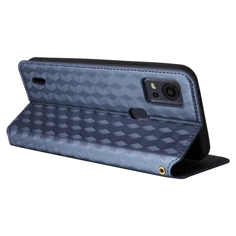 For Cricket Icon 5 / AT&T Motivate 4 Wallet Case PU Leather Folio Flip Phone Cover - Blue