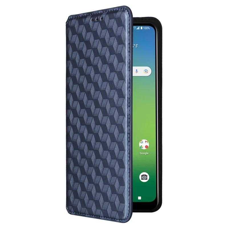 For Cricket Icon 5 / AT&T Motivate 4 Wallet Case PU Leather Folio Flip Phone Cover - Blue