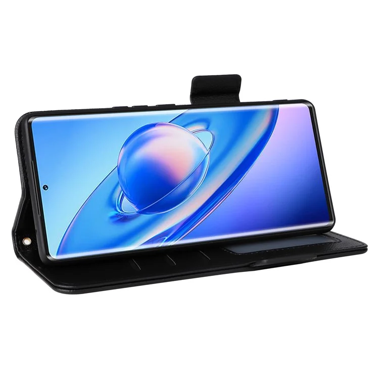 Pour Blackview A200 Pro Étui portefeuille Texture de litchi Support Flip Housse de téléphone - Noir