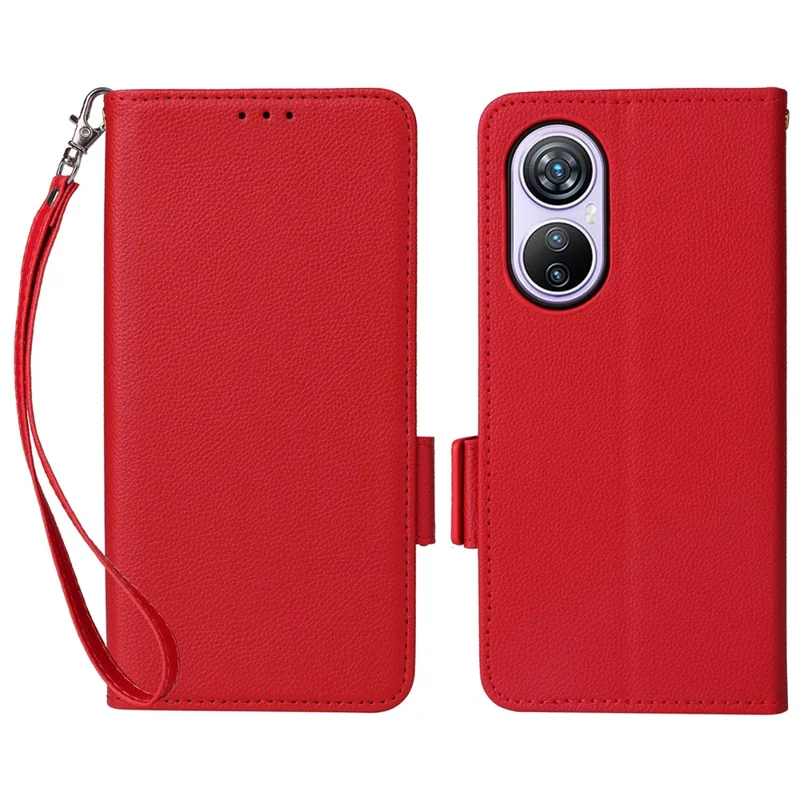 For Blackview A200 Pro Wallet Case Litchi Texture Stand Flip Phone Cover - Red