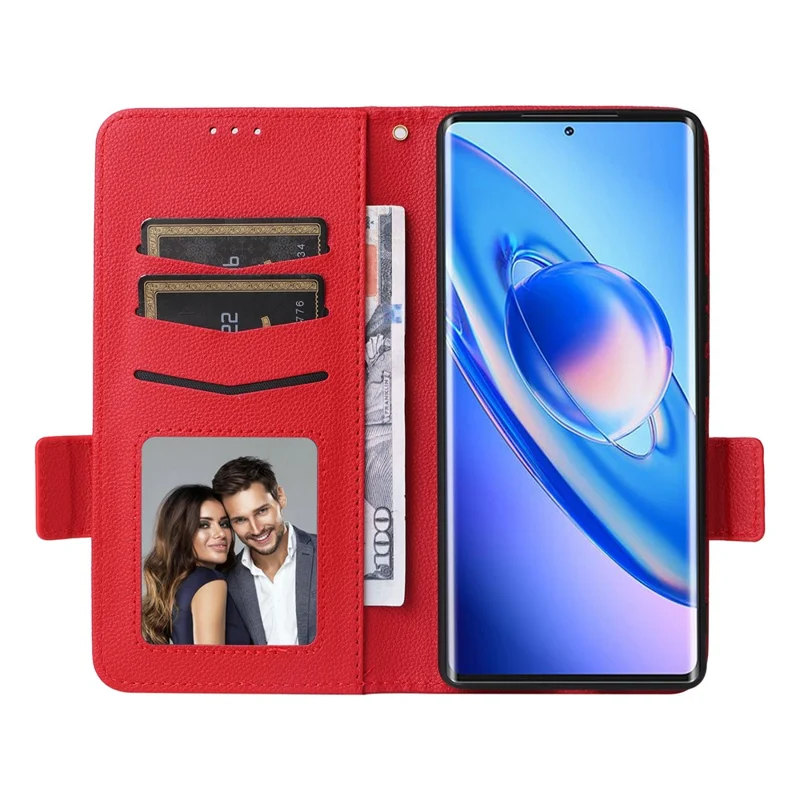 For Blackview A200 Pro Wallet Case Litchi Texture Stand Flip Phone Cover - Red