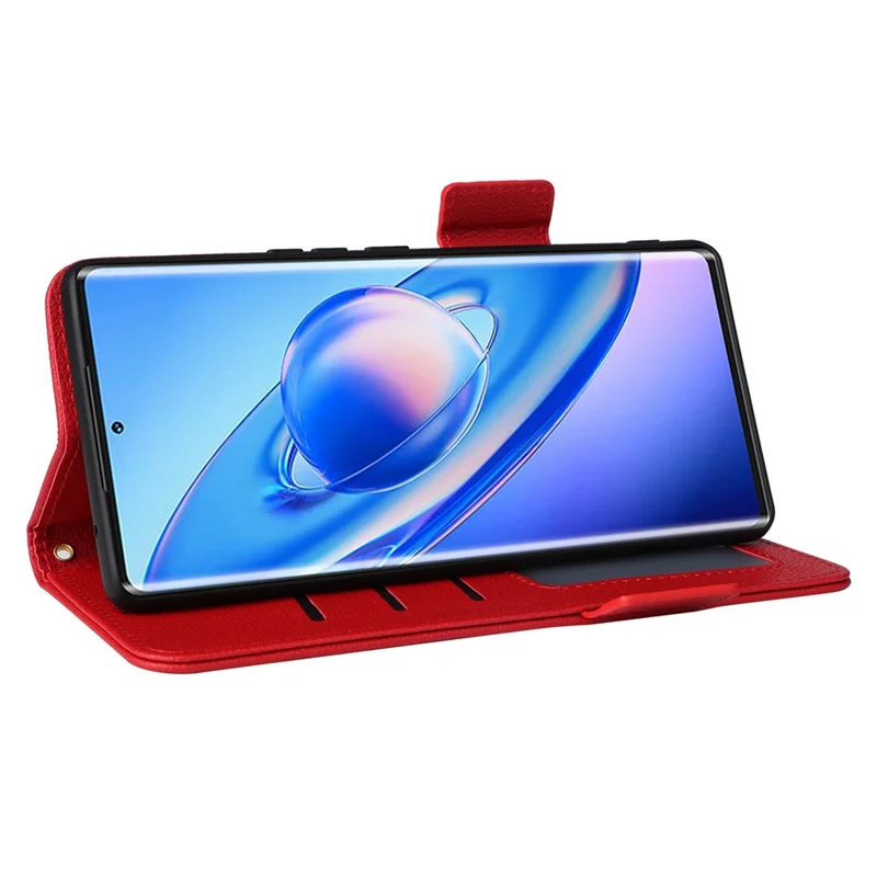 For Blackview A200 Pro Wallet Case Litchi Texture Stand Flip Phone Cover - Red