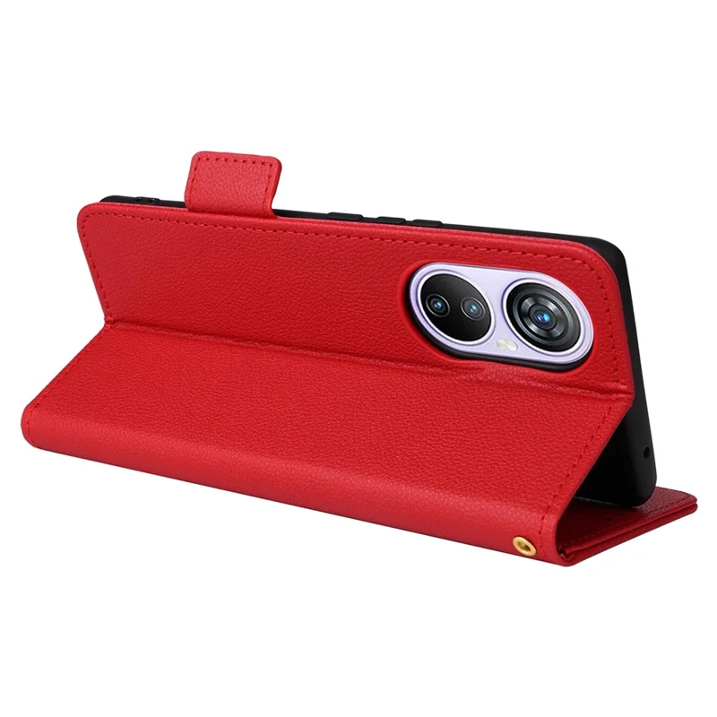 For Blackview A200 Pro Wallet Case Litchi Texture Stand Flip Phone Cover - Red