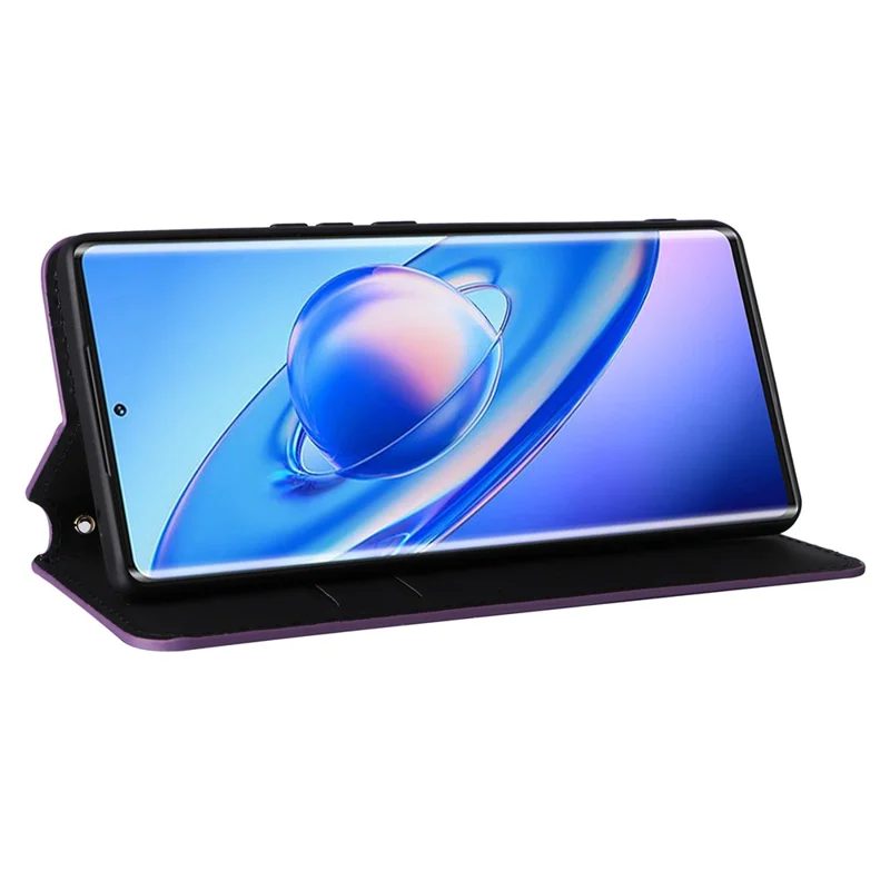 For Blackview A200 Pro Leather Wallet Phone Case Viewing Stand Cover - Purple