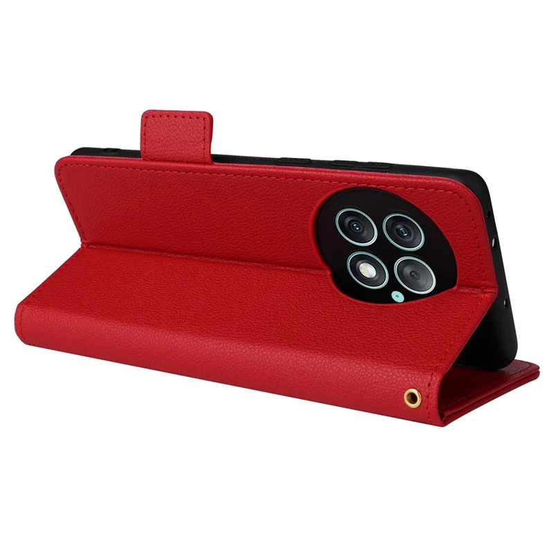 For OnePlus Ace 2 Pro 5G Phone Case PU Leather Flip Folio Wallet Cover - Red