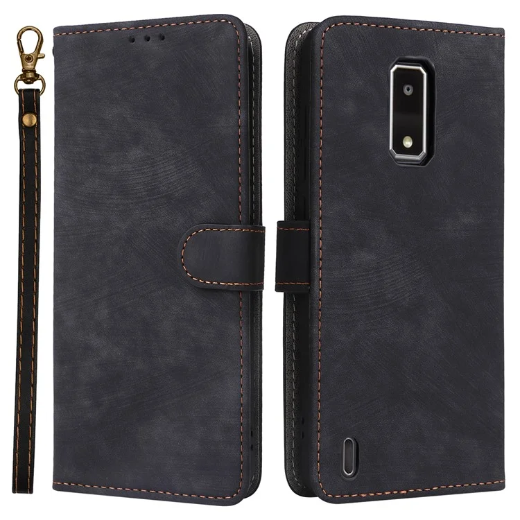 For BLU View 4 (B135DL) / View 2 (2023) RFID Blocking Phone Case PU Leather Flip Wallet Cover - Black