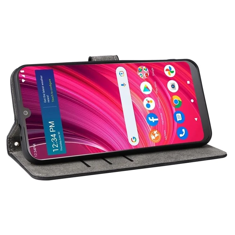 For BLU View 4 (B135DL) / View 2 (2023) RFID Blocking Phone Case PU Leather Flip Wallet Cover - Black