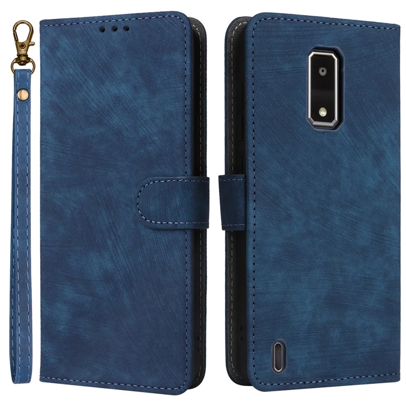 For BLU View 4 (B135DL) / View 2 (2023) RFID Blocking Phone Case PU Leather Flip Wallet Cover - Blue