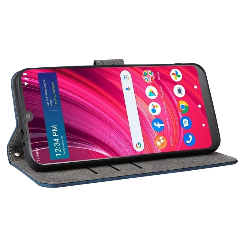 For BLU View 4 (B135DL) / View 2 (2023) RFID Blocking Phone Case PU Leather Flip Wallet Cover - Blue