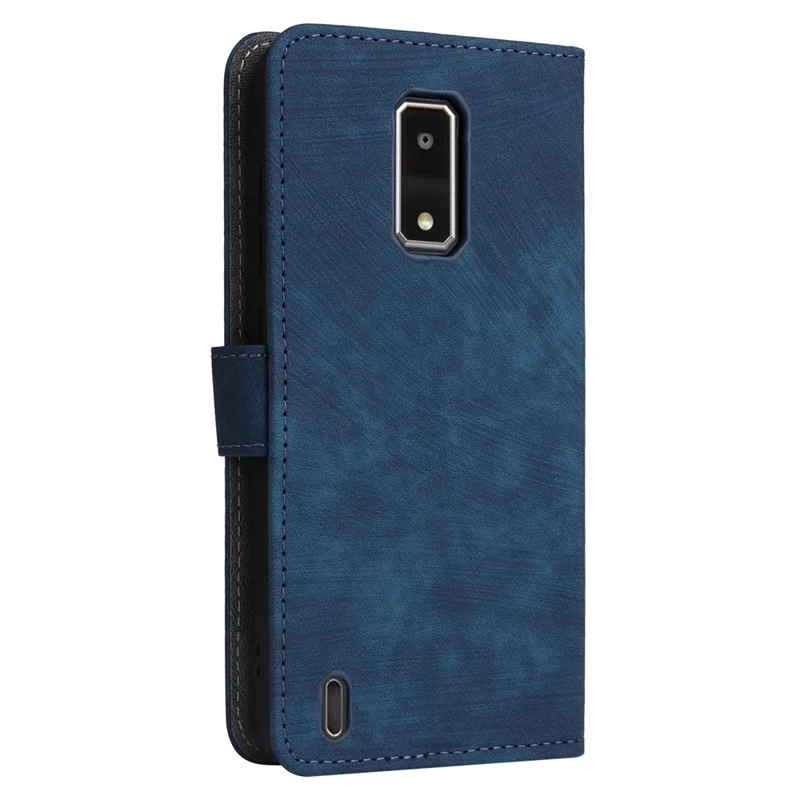For BLU View 4 (B135DL) / View 2 (2023) RFID Blocking Phone Case PU Leather Flip Wallet Cover - Blue