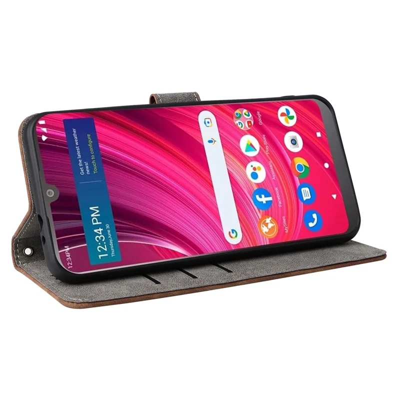 For BLU View 4 (B135DL) / View 2 (2023) RFID Blocking Phone Case PU Leather Flip Wallet Cover - Brown