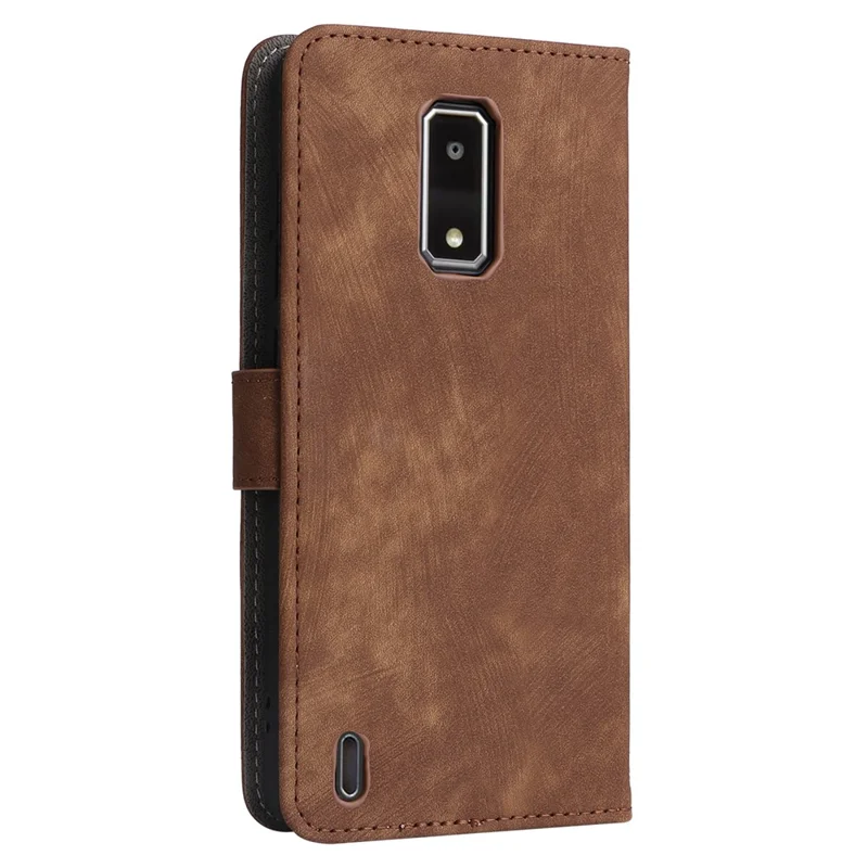 For BLU View 4 (B135DL) / View 2 (2023) RFID Blocking Phone Case PU Leather Flip Wallet Cover - Brown
