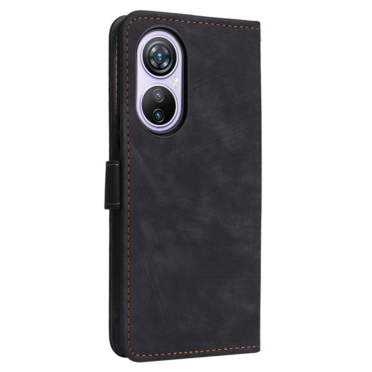 For Blackview A200 Pro Cell Phone Case RFID Blocking Wallet Anti-drop Cover with Strap - Black